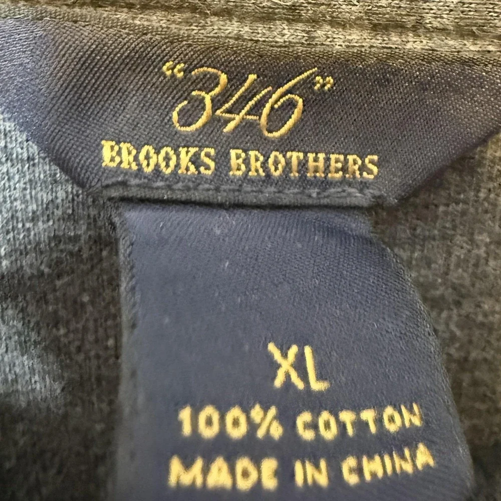 Brooks Brothers Sweater Mens XL Blue Mock Neck 1/4 Zip Cotton Knit Pullover
